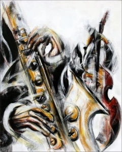 Impro Jazz, uramljena slika 40x50cm i 50x70cm