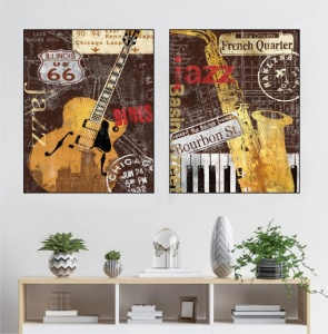 Jazz, komplet od dve uramljene slike 40x50cm svaka - Img 2