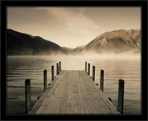 Jetty lake, framed picture