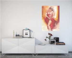 Johana, uramljena slika 70x100 cm - Img 2