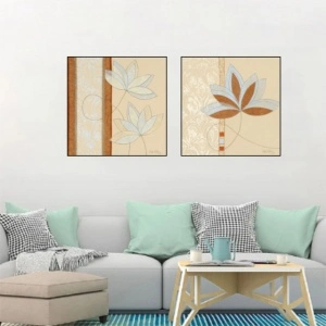 Lotus, uramljena slika 50x50cm komplet od dve slike - Img 2