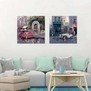 Old cars, dve uramljene slike 50x50cm svaka - Img 2