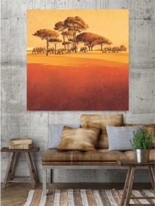 Red desert, uramljena slika 70x70cm - Img 3