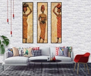 Akkani, komplet od tri uramljene slike 25x100cm svaka - Img 2