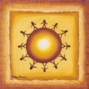 Children and Earth, framed picture