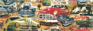 Cuba Havana, uramljena slika 30x90cm