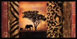 Elephants collage, framed picture