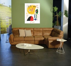 J. Miro, Et fixe les cheveux , uramljena slika 40x50cm - Img 2