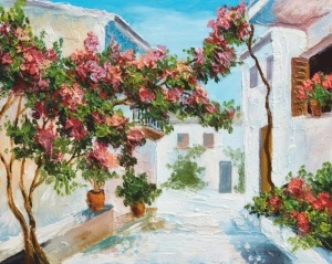 Kuca na moru 2 , uramljena slika 40x50cm i 50x70cm