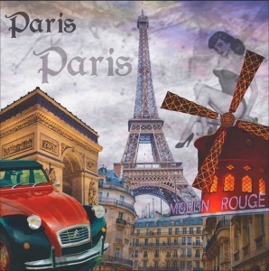 Paris, uramljena slika 50x50cm