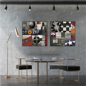 Ratni avioni, komplet od dve uramljene slike 40x40cm svaka - Img 2