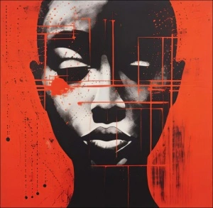 Silence , uramljena slika 50x50cm