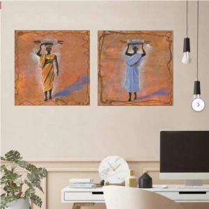 Utende, komplet od dve uramljene slike 50x50cm svaka - Img 2