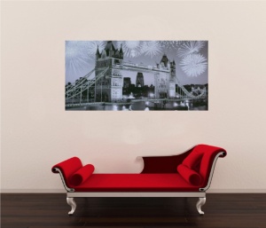Vatromet iznad Londona, uramljena slika 50 x 100 cm - Img 2