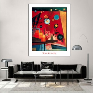 W. Kandinsky, Schweres rot, uramljena slika 40x50cm - Img 2