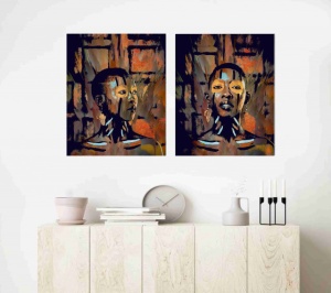 Yaa i Yamina, dve uramljene slike dimenzije 30x40cm, 40x50cm i 50x70cm svaka - Img 2