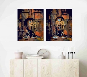 Yaa i Yamina, dve uramljene slike dimenzije 30x40cm, 40x50cm i 50x70cm svaka - Img 2
