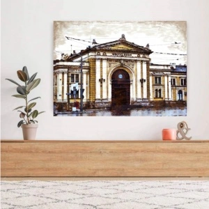 Zeleznicka stanica Beograd, uramljena slika 50x70cm - Img 2