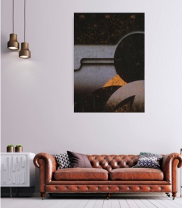 Apstract 8, uramljena slika 56x71cm - Img 2