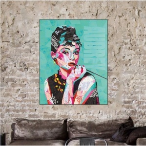 Audrey H., uramljena slika 40x50cm , 50x70cm i 60x80cm - Img 2