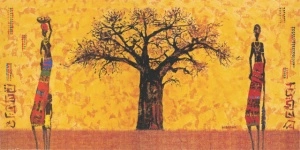 Baobab, uramljena slika 50 x 100 cm
