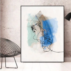 Face to face, uramljena slika 40x50cm - Img 2