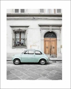 Fiat 5oo, uramljema slika dimenzije 30x40cm i 40x50cm