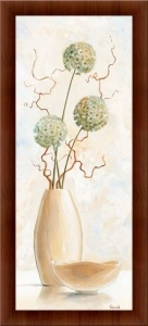 Gentle white flowers, framed picture