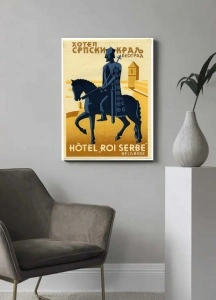 Hotel Srpski Kralj, stari poster uramljena slika 30x40cm i 40x50cm - Img 2