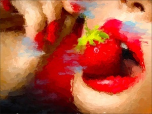 Jagoda, uramljena slika 40x50cm , 50x70cm i 60x80cm