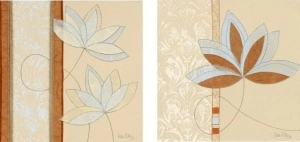Lotus, uramljena slika 50x50cm komplet od dve slike