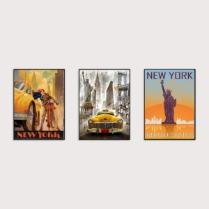 Old posters New York , tri uramljene slike 30x40cm svaka