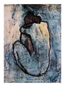 Pablo Picasso, nue bleu, uramljena slika 40x50cm