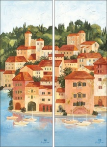 Portobello, komplet 2 uramljene slike 30x70cm svaka