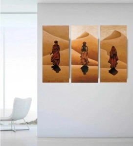 Slika Arab Hurani, uramljena slika 3 kom dimenzije 30x70cm svaka - Img 2