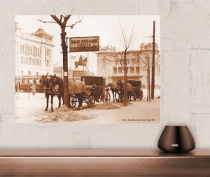 Stari Beograd, Pozorisni trg 1930., uramlljena slika 30x40cm i 40x50cm - Img 2