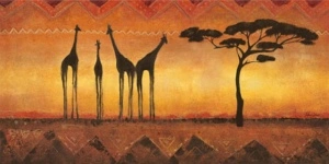 Žirafe u Namibiji, uramljena slika 50 x 100 cm
