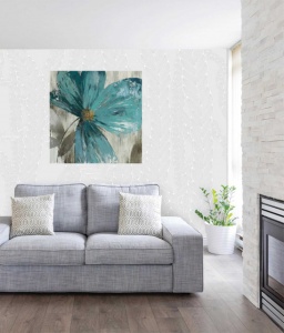 Blue flower 1, uramljena slika dimenzije 70x70cm - Img 2