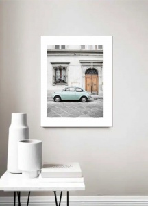 Fiat 5oo, uramljema slika dimenzije 30x40cm i 40x50cm - Img 2