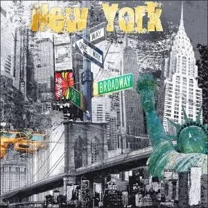 NY Broadway, uramljena slika 50x50cm