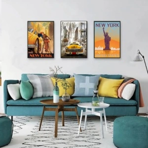 Old posters New York , tri uramljene slike 30x40cm svaka - Img 2