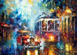 Old tram, uramljena slika 50x70cm