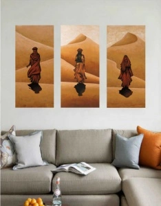 Slika Arab Hurani, uramljena slika 3 kom dimenzije 30x70cm svaka - Img 3