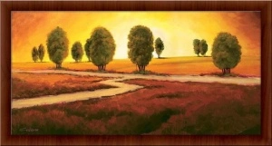 Tramonto di Fuoco, uramljena slika 20 x 50 cm