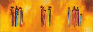 Tuarezi, uramljena slika 35 x 100 cm