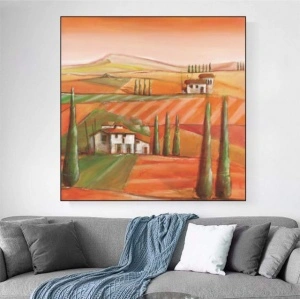 Tuscan trip 1, uramljena slika 70x70cm - Img 2