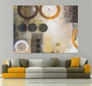 Yellow O, uramljena slika 70x100cm - Img 2