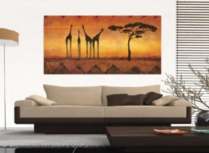 Žirafe u Namibiji, uramljena slika 50 x 100 cm - Img 3