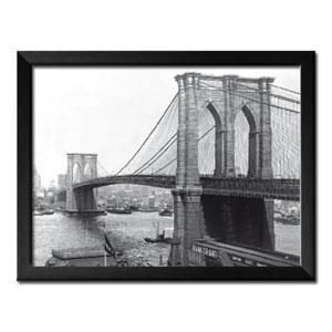 Brooklyn bridge b/w , t, uramljena slika 60x80cm - Img 2