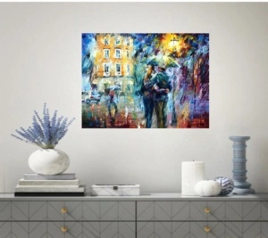 City rain, uramljena slika 30x40cm , 40x50cm i 50x70cm - Img 2